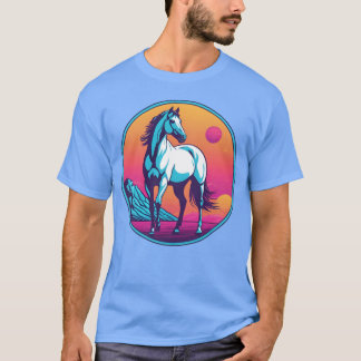 Synthwave Horse girl T-Shirt
