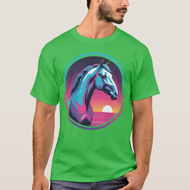 Synthwave Horse T-Shirt (Front)