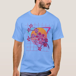 Synthwave Japan Sakura Flower 90s Vaporwave Cherry T-Shirt