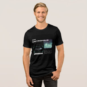 Synthwave Metropolis - Electropop Keyboard Tri-Blend Shirt