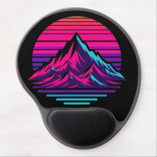 Synthwave Mountain Mouse Pad with Wrist Rest – Ret