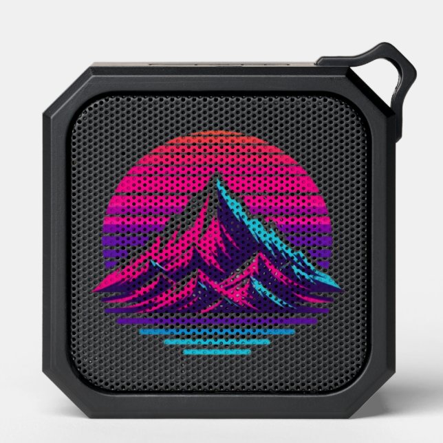 Synthwave Mountain Speaker – Retro Vibes in Every  (Front)