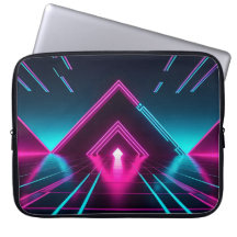 Synthwave Neon Pyramid Tunnel Glowing Cyberpunk
