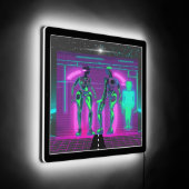 Synthwave Neon Robotic Graphic LED Sign (Angle)