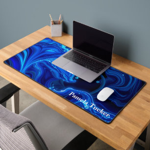 Synthwave Neon Wave Aesthetic Large Desk Mat