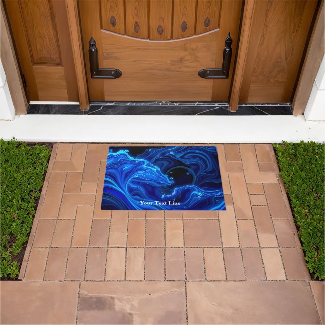 Synthwave Neon Wave Aesthetic Large Doormat (Outdoor)