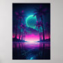Synthwave Oasis: A Nighttime Escape to Paradise Poster