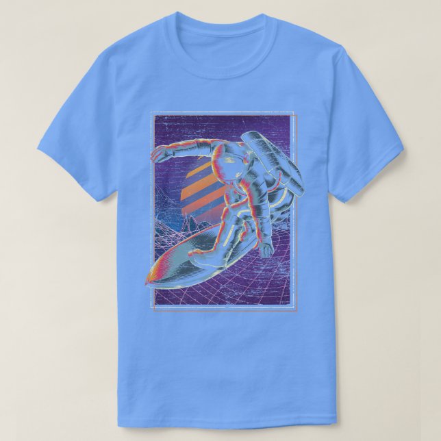 Synthwave Outer Space Vaporwave 80s Art Surfer Ast T-Shirt (Design Front)