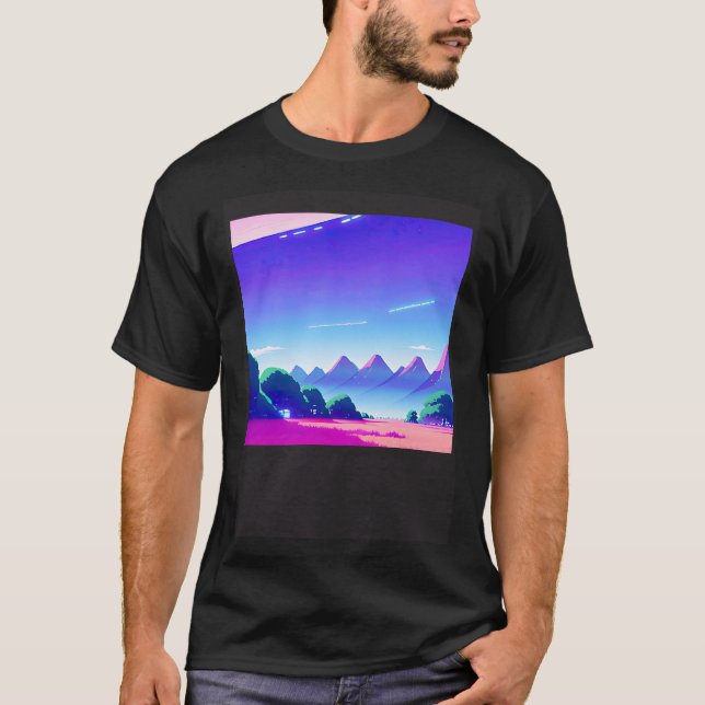 Synthwave outrun retrowave futuresynth sci fi  47 T-Shirt (Front)