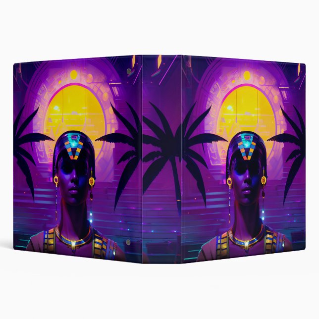 Synthwave Pharaoh 3 Ring Binder (Background)