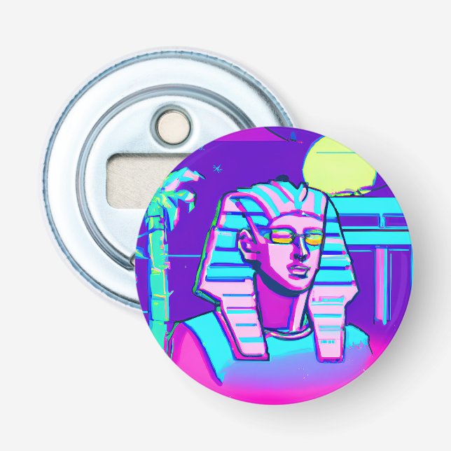 Synthwave Pharaoh Bottle Opener (Front)