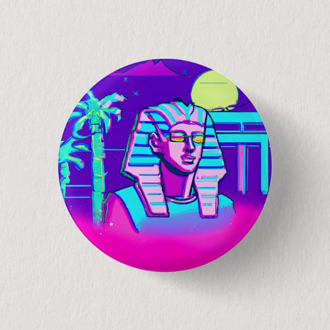 Synthwave Pharaoh Button (Front)