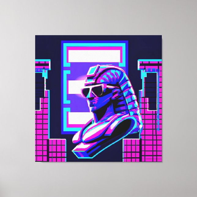 Synthwave Pharaoh Canvas Print (Front)