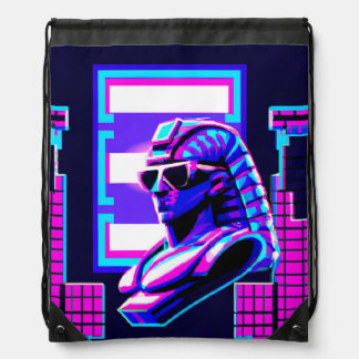 Synthwave Pharaoh Drawstring Bag