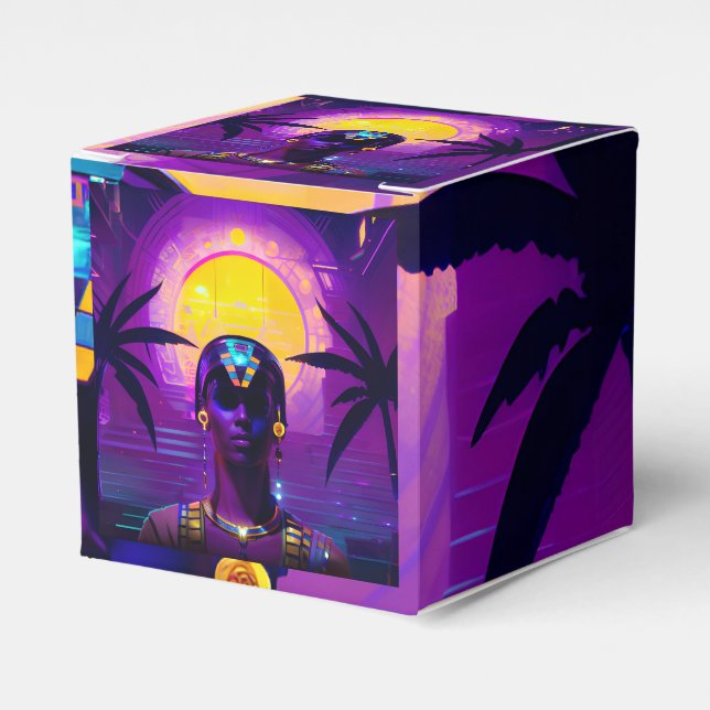 Synthwave Pharaoh Favor Boxes (Front Side)