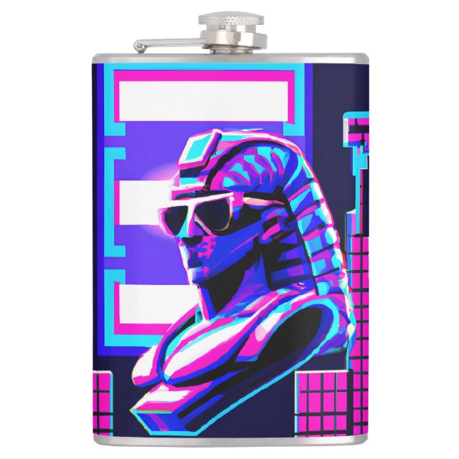 Synthwave Pharaoh Flask (Front)