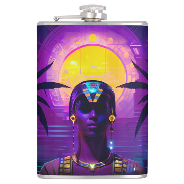Synthwave Pharaoh Flask (Front)