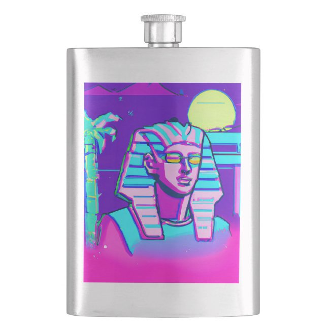 Synthwave Pharaoh Flask (Front)