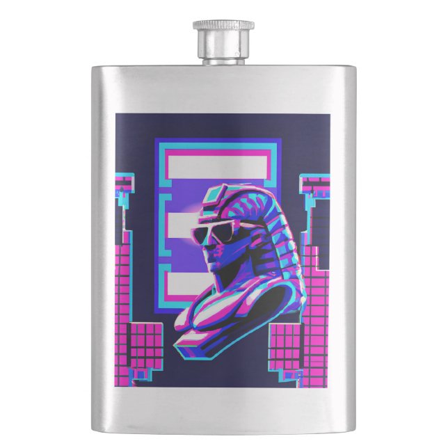 Synthwave Pharaoh Flask (Front)