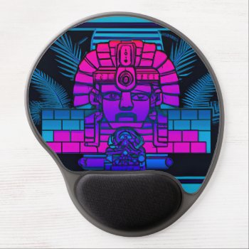 Synthwave Pharaoh Gel Mouse Pad by spiritswitchboard at Zazzle