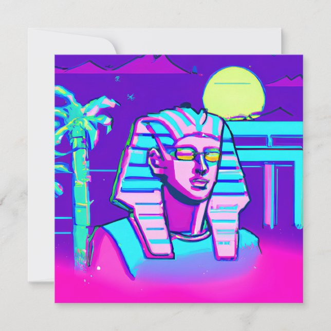 Synthwave Pharaoh Invitation (Front)