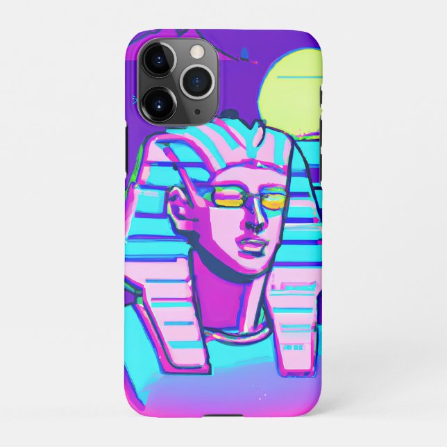Synthwave Pharaoh iPhone Case (Back)