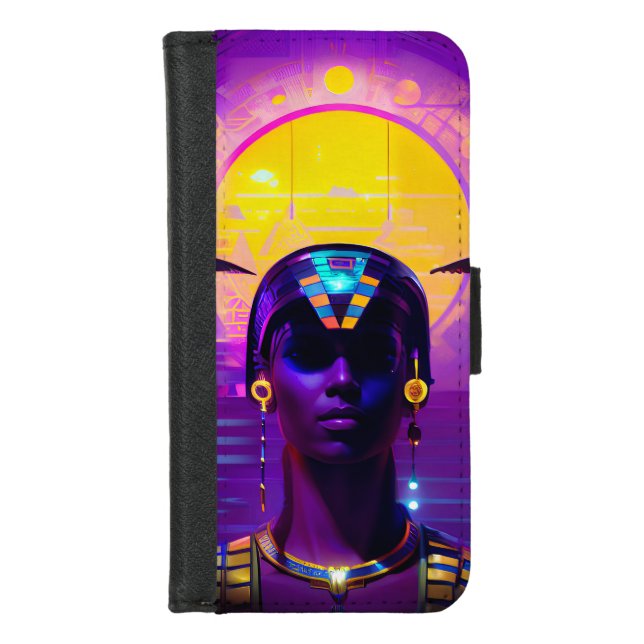 Synthwave Pharaoh iPhone Wallet Case (Front)
