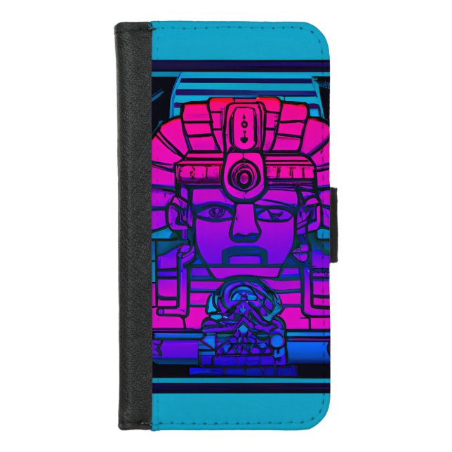 Synthwave Pharaoh iPhone Wallet Case (Front)