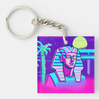 Synthwave Pharaoh Keychain