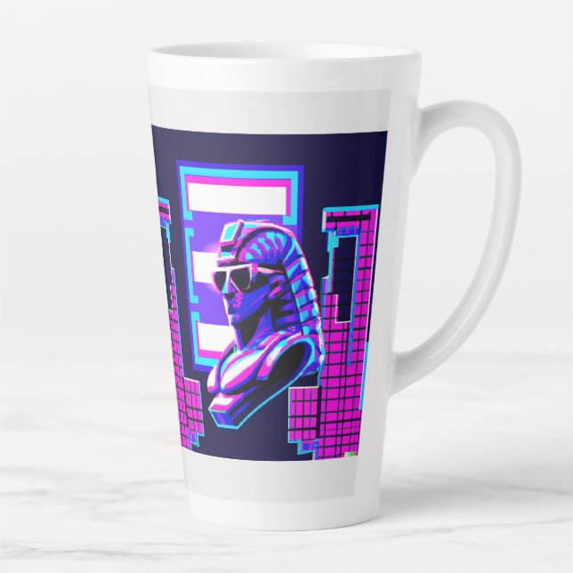 Synthwave Pharaoh Latte Mug (Right)