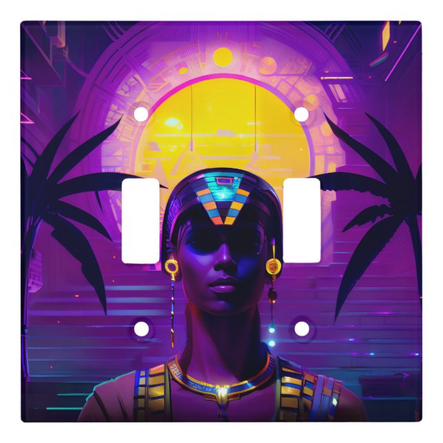 Synthwave Pharaoh Light Switch Cover (Front)