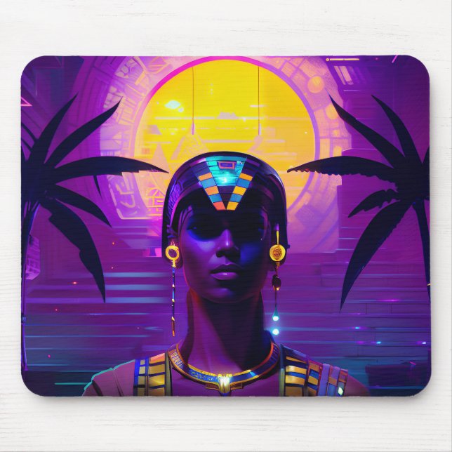 Synthwave Pharaoh Mouse Pad (Front)