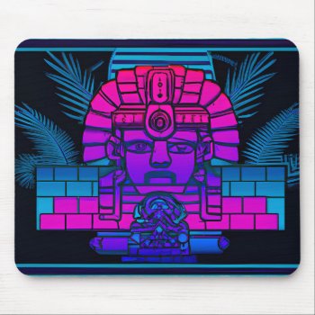 Synthwave Pharaoh Mouse Pad by spiritswitchboard at Zazzle