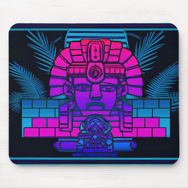 Synthwave Pharaoh Mouse Pad (Front)