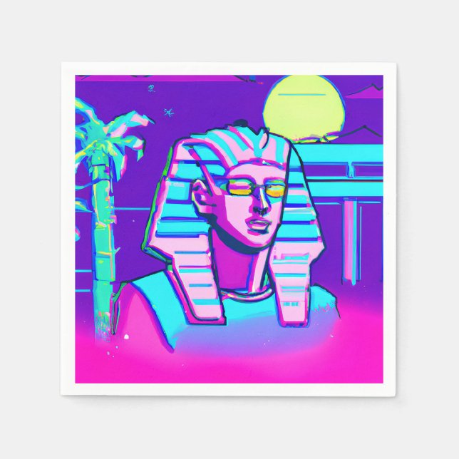 Synthwave Pharaoh Napkins (Front)