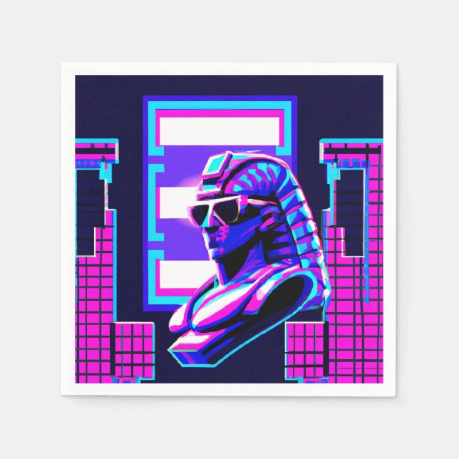 Synthwave Pharaoh Napkins (Front)