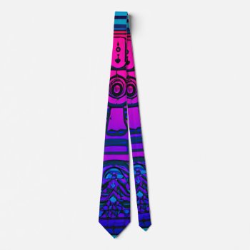 Synthwave Pharaoh Neck Tie by spiritswitchboard at Zazzle