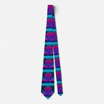 Synthwave Pharaoh Neck Tie by spiritswitchboard at Zazzle