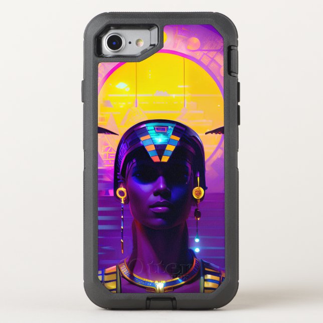 Synthwave Pharaoh Otterbox iPhone Case (Back)