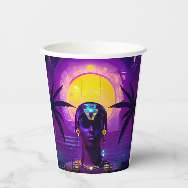 Synthwave Pharaoh Paper Cups (Front)