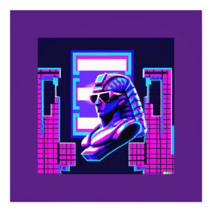 Synthwave Pharaoh Photo Print
