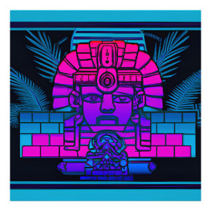 Synthwave Pharaoh Photo Print
