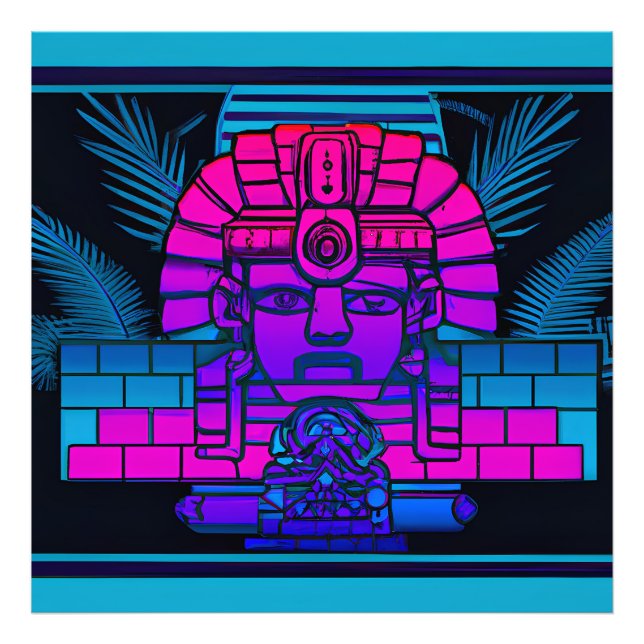 Synthwave Pharaoh Photo Print (Front)