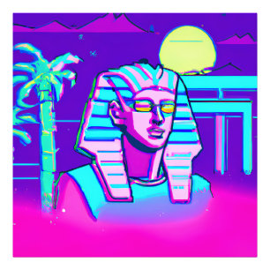 Synthwave Pharaoh Photo Print