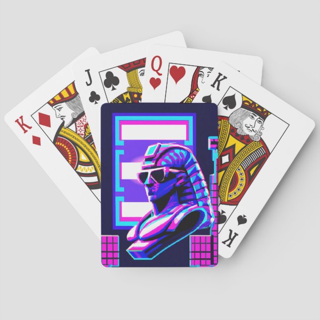 Synthwave Pharaoh Poker Cards (Back)