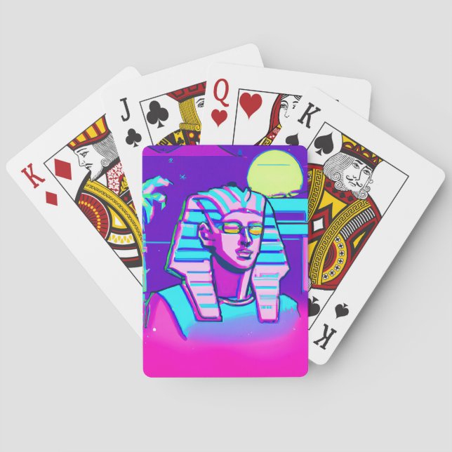 Synthwave Pharaoh Poker Cards (Back)
