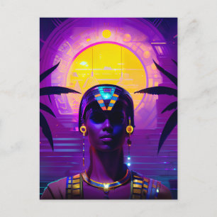Synthwave Pharaoh Postcard