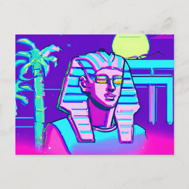 Synthwave Pharaoh Postcard (Front)