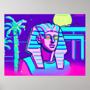 Synthwave Pharaoh Poster