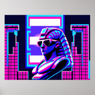 Synthwave Pharaoh Poster